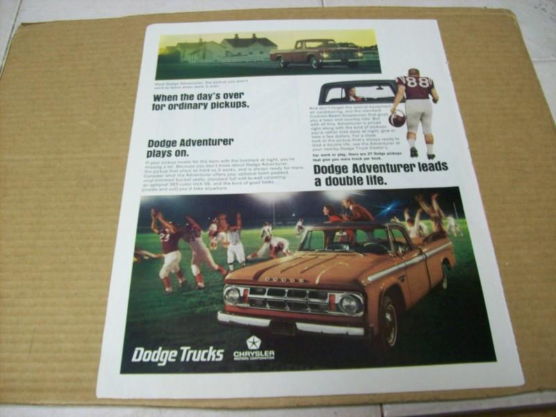 1968  dodge pickup truck   advertisement, vintage ad 