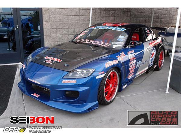 Seibon carbon fiber tsii-style carbon fiber hood kit auto body mazda rx8 04-10 u