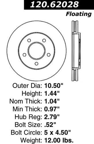 Centric 120.62028 front brake rotor/disc-premium rotor-preferred