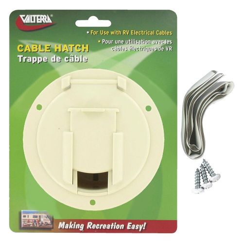 Valterra a10-2138vp - 4.6&#034;d colonial white round electric cable hatch