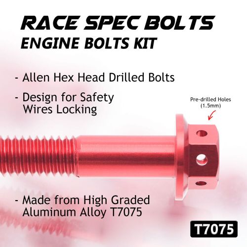 Red crankcase engine cover bolts for honda cb650f 14 15 16 17 18