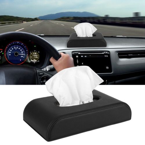 Car napkin boxes pu leather car tissue boxes dispenser napkin paper towel