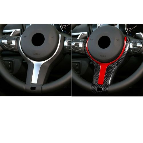 Carbon fiber steering wheel trim replace fit bmw 1 3 4 5 6 x5 x6 m-sport red