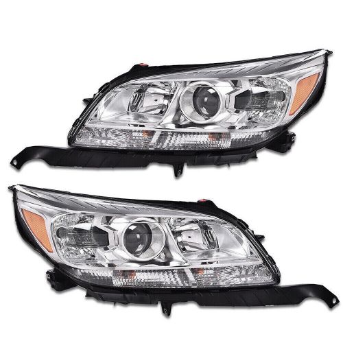 For chevy malibu 2013-2015 halogen headlights chrome headlamps 13-15 lh+rh sets