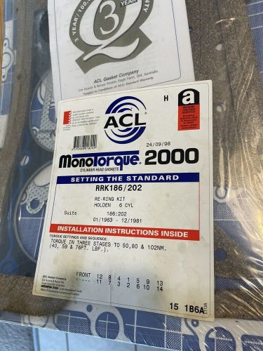 Holden acl engine rebuild kit part no. rrk186/202 hr hk ht hg hq hj hx torana