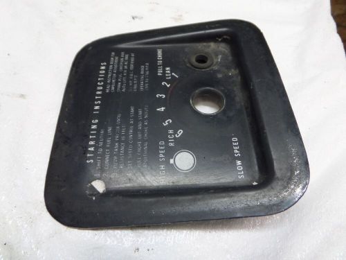 1959 johnson cd-16 5.5hp carb control panel 377683 grommet 306079 outboard motor