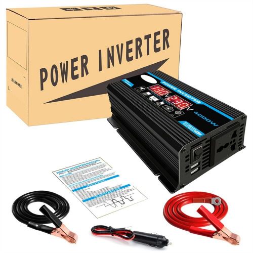 Ac v car sine wave converter dc v led display quick charge w power inverter dc v