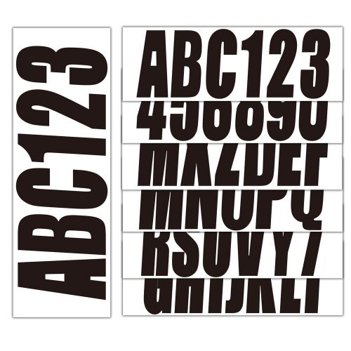 Black boat registration numbers &amp; letters (4 sets) marine vinyl sticker decals