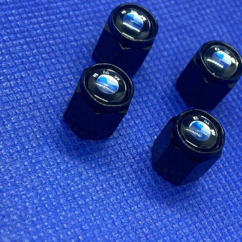 Four pcs  black tire valve caps compatible with bmw