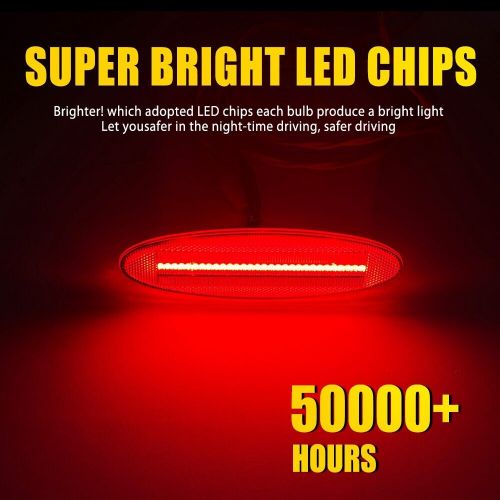 Clea lens for 1997-2004 chevy corvette c5 red led rear bumper side marker lights