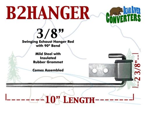 B2hanger 2 pack exhaust hanger southern j hook 3/8&#034; 90º rod w/ rubber grommet