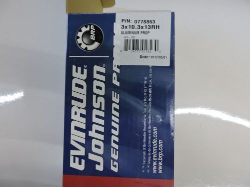 New omc johnson evinrude 0778863 aluminum prop 20-35 hp 3x10.3x13 rh