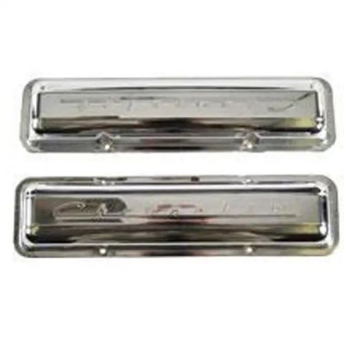 67 camaro valve cover, chevrolet script (2), chrom