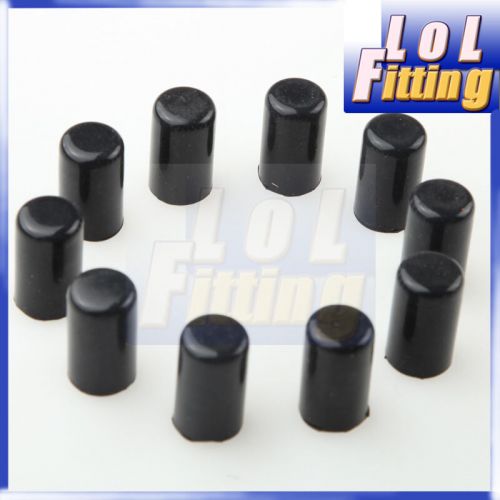 10pcs 4mm 5/32&#034; silicone blanking cap intake vacuum hose end bung plug black