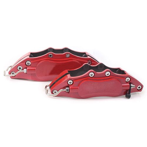 Car 3d disc brake caliper covers universal fits front rear 2 medium+2 small red