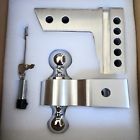 Towing hitch 4&#034; drop adjustable dual ball mount trailer 2&#034; receiver 12500 lb new