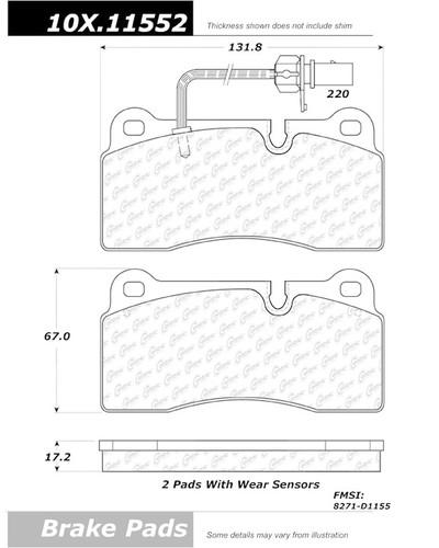 Centric 104.11550 brake pad or shoe, rear