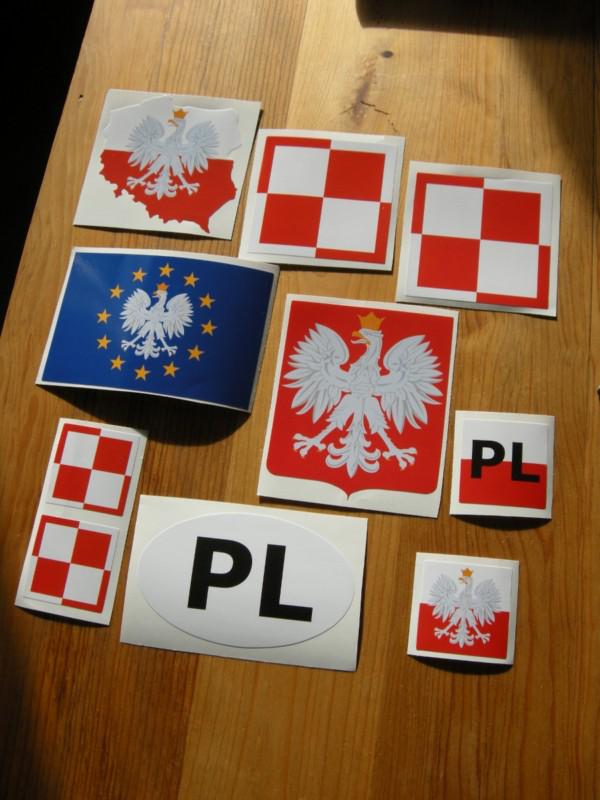 10 decals, stickers poland, polska, poland eagle flag checkers air force europa