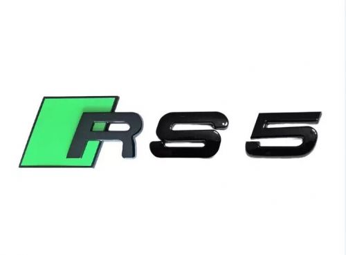 For audi rs5 car rear emblem boot trunk badge sticker decal logo green black