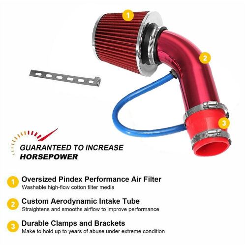 Universal car cold air filter intake set induction pipe power flow hose system