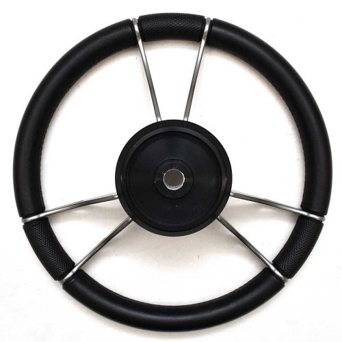 Gussi italia boat steering wheel | 14 inch black silver