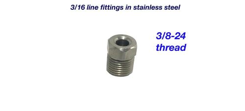 3/8-24 inverted flare stainless steel tube nut fitting 3/16 brake line 12 pcs.