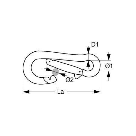 Kong genius carabiner carbine snap hook key-lock aisi316 with thimble 80mm