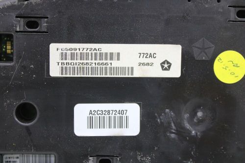 Speedometer cluster id:p05091772ac 4dr as seen 160mph r/t 4dr dodge charger 2013