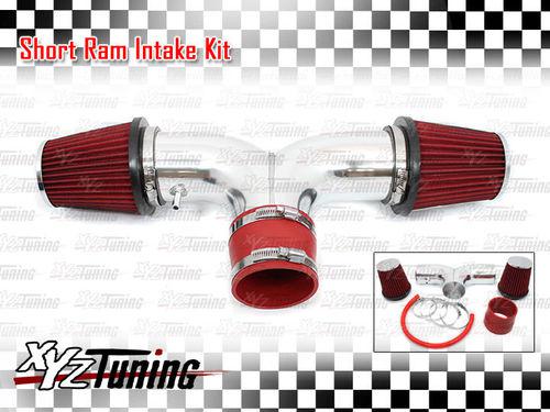 Red 04-09 dakota/durango 3.7l v6/4.7l v8 dual twin air intake induction kit 3.5