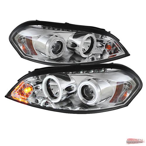 06-13 chevy impala ccfl dual halo led chrome projector headlights lamp pair set