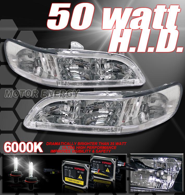 98-02 honda accord jdm crystal head light+50w xenon hid