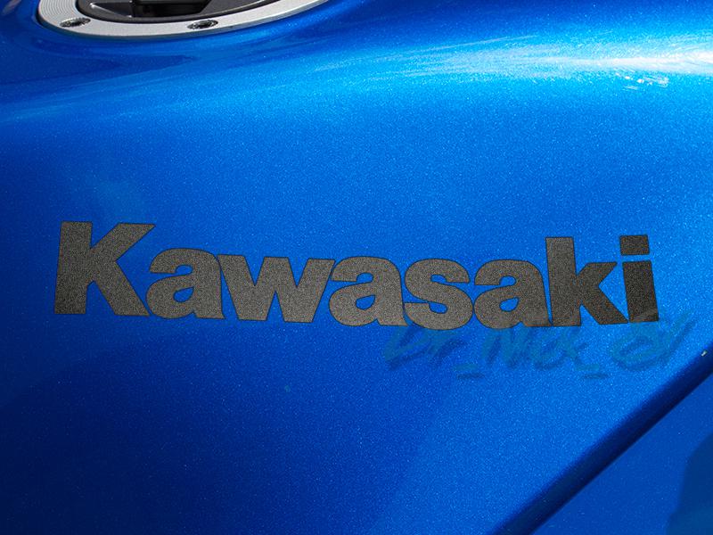 Kawasaki motorcycle 2 @ 6.75" x 1.06" vinyl decal sticker - anthracite metallic