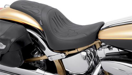 Drag specialties predator flame stitch seat softail 84-99 fxst flstf 0802-0400