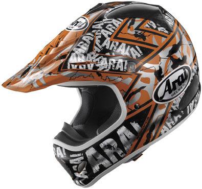 New arai vx-pro-3 offroad/motocross adult helmet, pride orange, large/lg