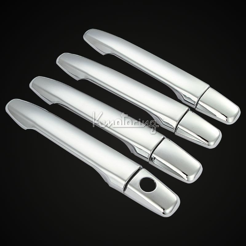 Chrome triple side door handle cover trims set for mitsubishi lancer 2008-2011