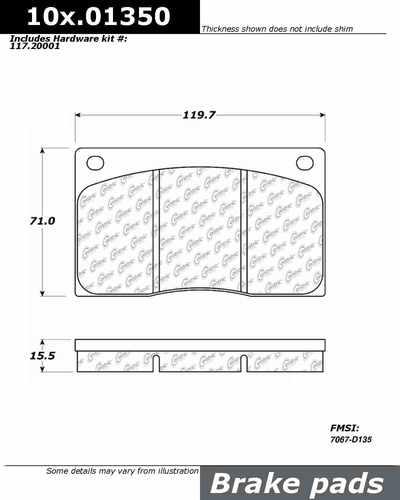 Centric 104.01350 brake pad or shoe, front