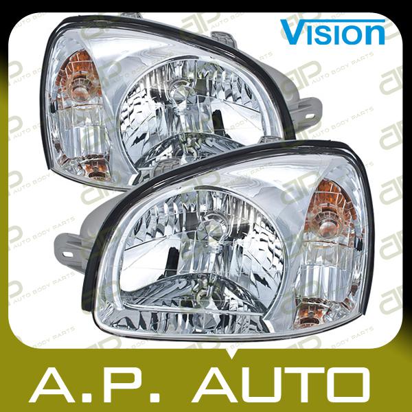 Pair head light lamp assembly for 2003 hyundai santa fe base lx gls lh+rh new