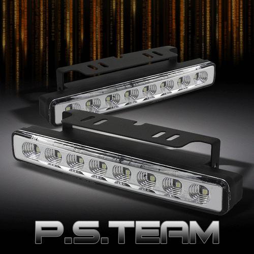 Super white drl led daytime running lights bumper fog lamp w/amber turnal signal