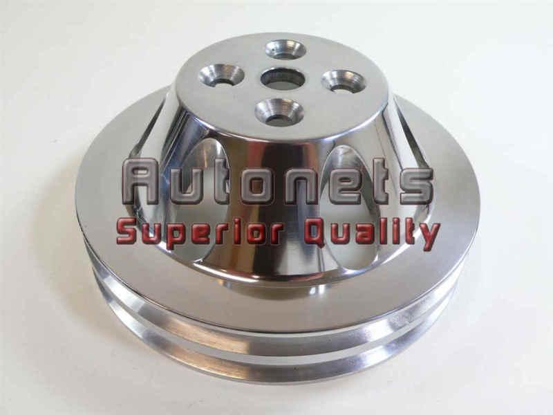 Polished aluminum bbc chevy 396-454 swp upper pump pulley 2 groove hot rod