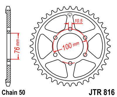 Jt sprocket rear 43t steel fits suzuki gsx400 fx,fz,fd,fe 1981-1986