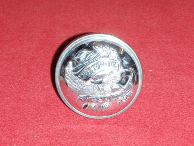 Harley davidson chrome live to ride gas cap,sportster,nice