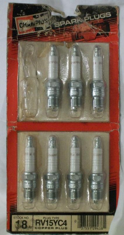 Set of 7 champion spark plugs stock#18, type:rv15yca copper plus