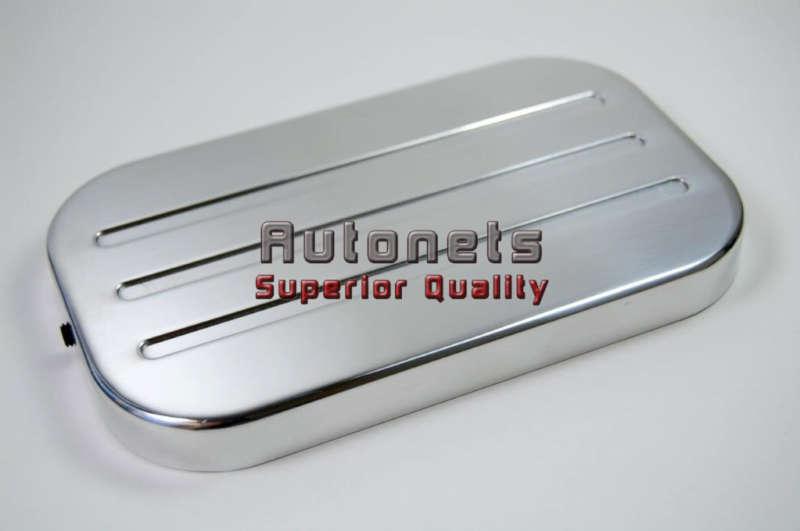 Polished aluminum chevy master cylinder cover cap top camaro 3 1/2 x 6" hot rod