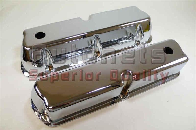 Sbf chrome aluminum valve covers 289-302-351w 5.0l mustang street hot rat rod