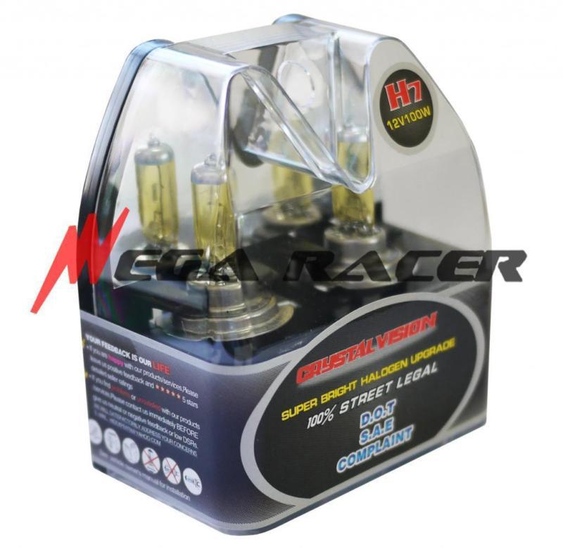 M box h7 super yellow 100w halogen headlight lamp 2 pc x bulbs #bm1 for low beam