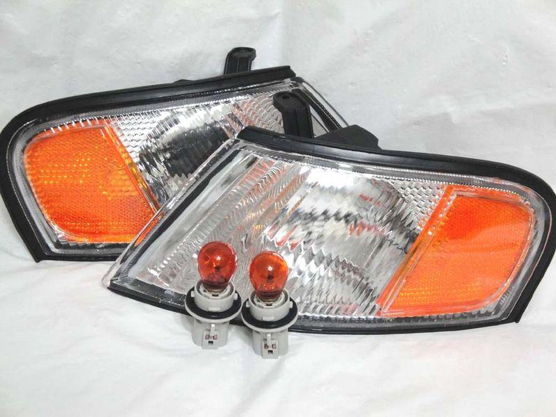 Nissan 98 99 altima corner turn signal parking light lamp rl h pair w/bulb new