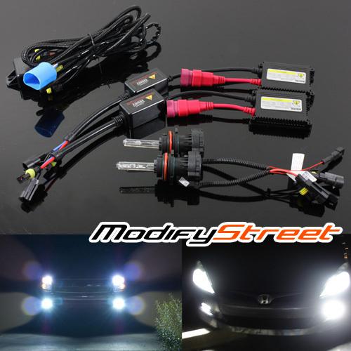 9007/hb5 6000k white bi-xenon hi-low headlights slim ballast hid converion kit