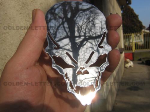 Chrome skull, metal, new (jus-q1j-7n)