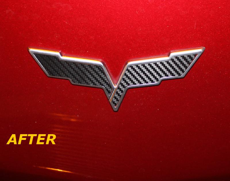 Corvette c6 vinyl carbon fiber emblem decals 2005-13