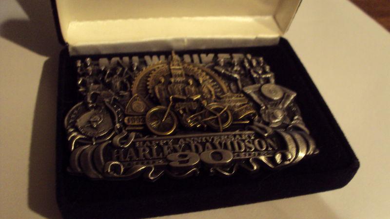 Original harley 90th anniversary belt buckle numbered limited edition plant 